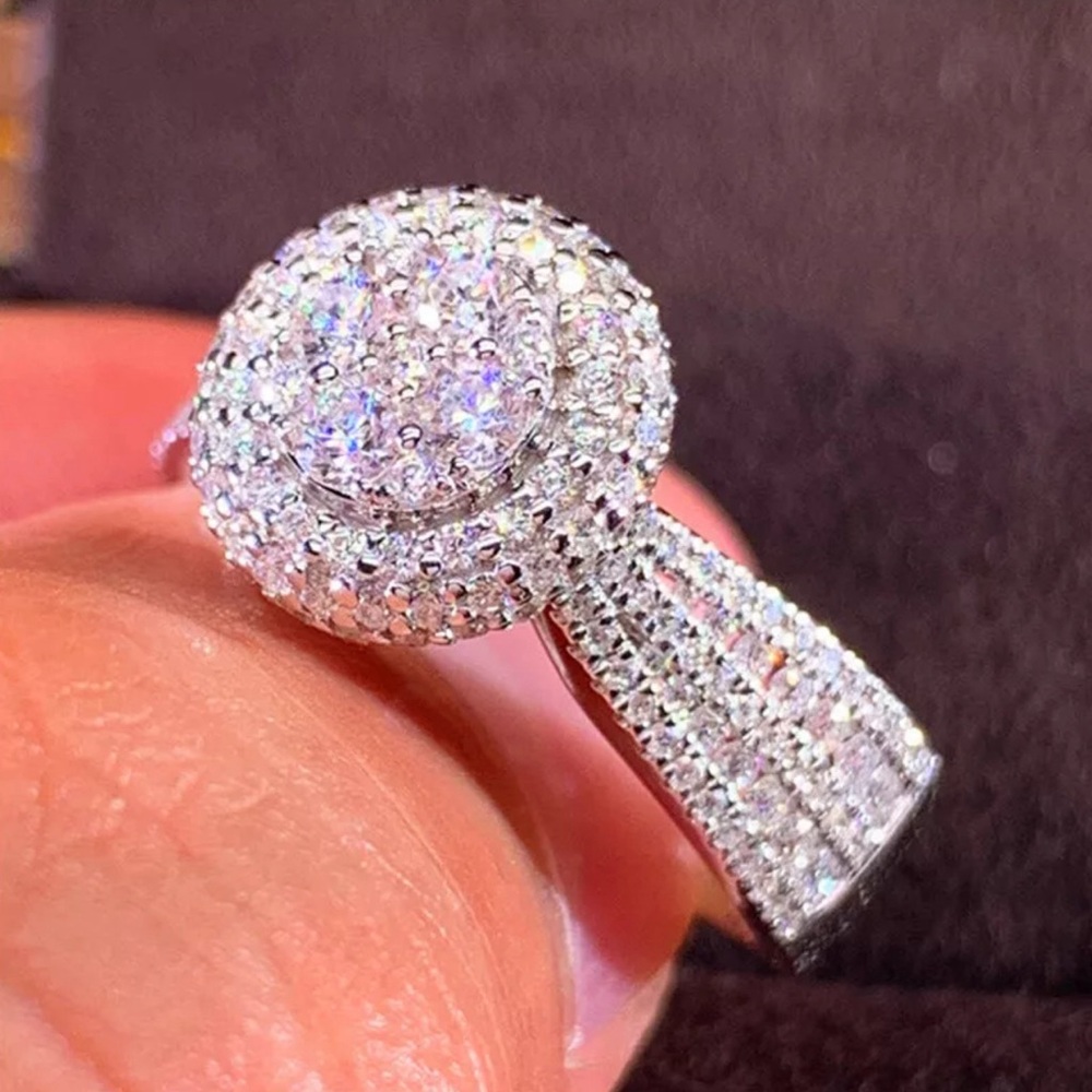 NEW Sterling Silver Diamond Cubic Zirconia Ring